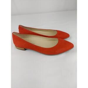 ECCO Women's Red Nubuck Leather Pointed Ballerina Flat Size 36 EU, 5-5.5 US